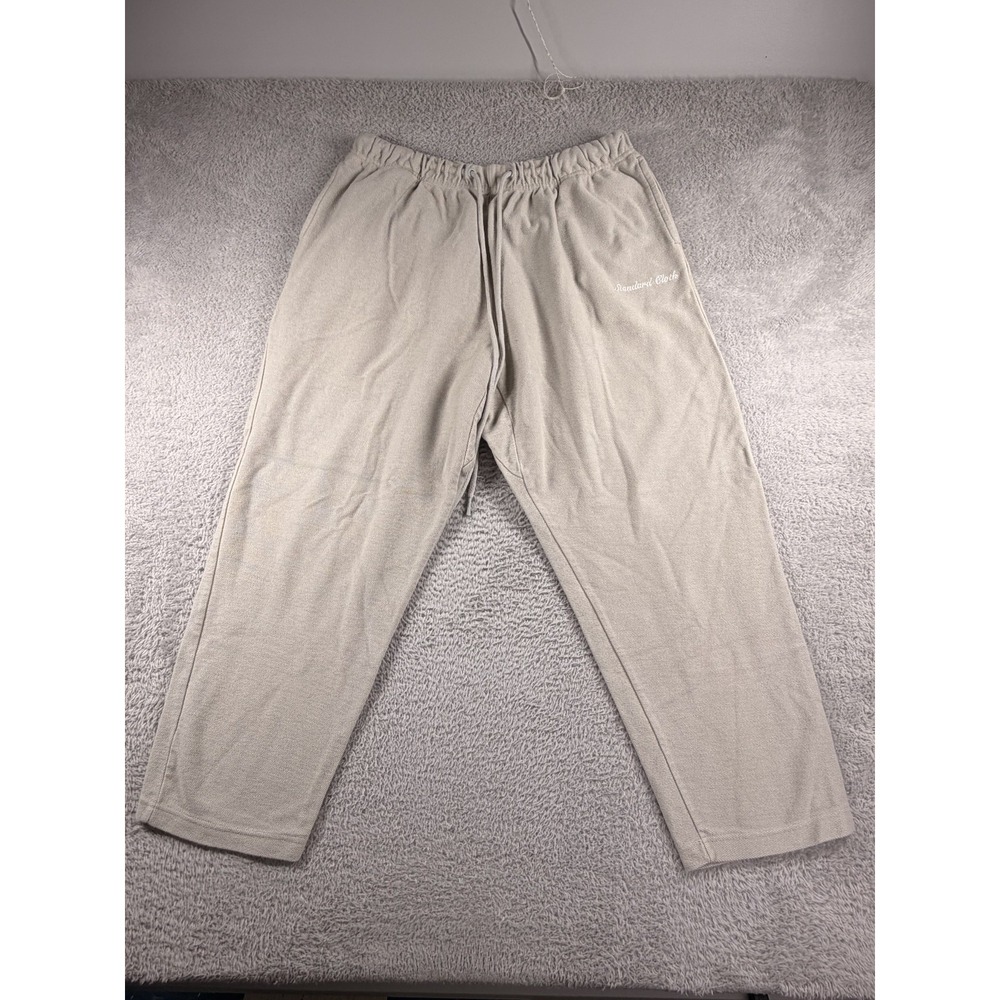 Standard Cloth Sweatpants Mens XL Ivory Cream Baggy Wide Leg Lounge Pockets